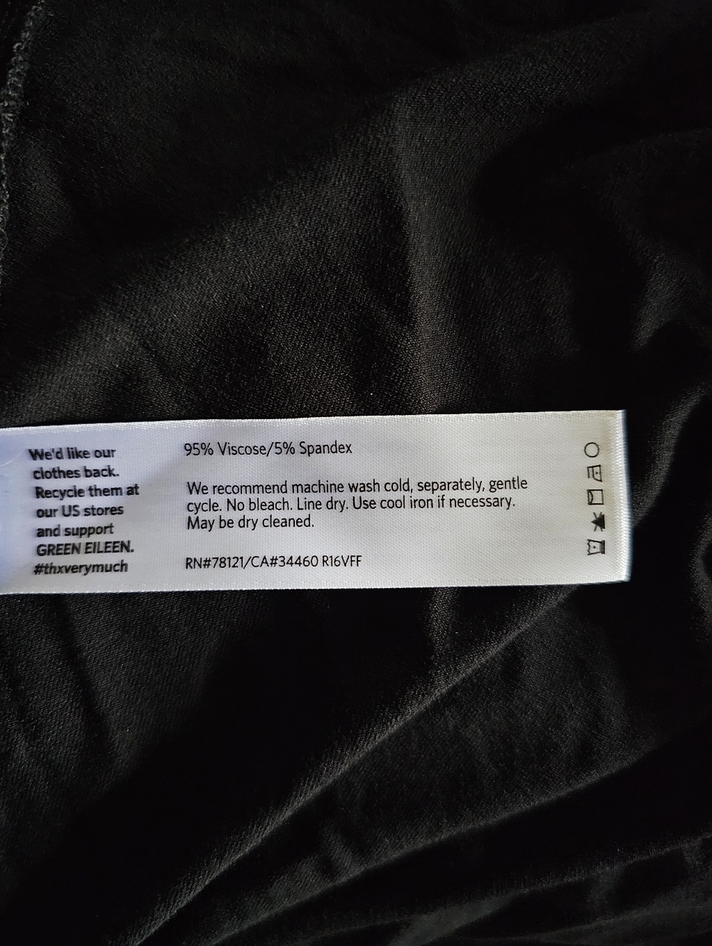 Eileen Fisher Black Long-Sleeve Scoop Neck Midi Dress - Picture 5 of 8